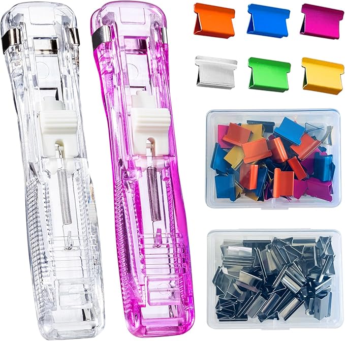 Reusable Portable Paper Clam Clip Dispenser, 40 Sheet Capacity-2Pcs, 100 Metal by Lzzabo