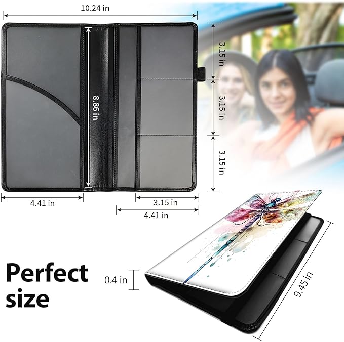 Car Registration and Insurance Holder, Leather Car Glove Box Organizer - Image 5