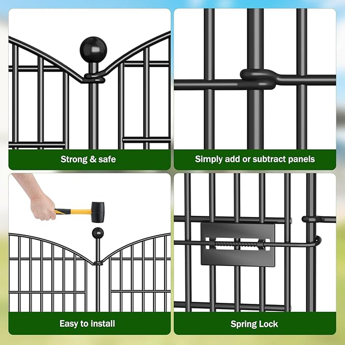 10 Panels No Dig Decorative Garden Fence - 40 in x 23.6 ft - Image 5
