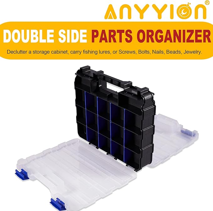 Anyyion Small Parts Organizer, 34-Compartments Double Side parts organizer - Image 5