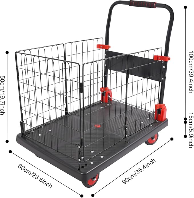 Heavy Duty Foldable Hand Truck, 660 LBS Capacity Heavy Duty Folding Cart - Image 2