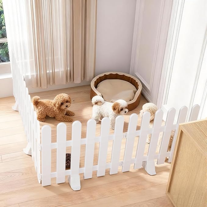 Short Dog Gate 19.7 x 78.7 Inch Adjustable Puppy Gate Indoor Folding Pet Door - Image 4