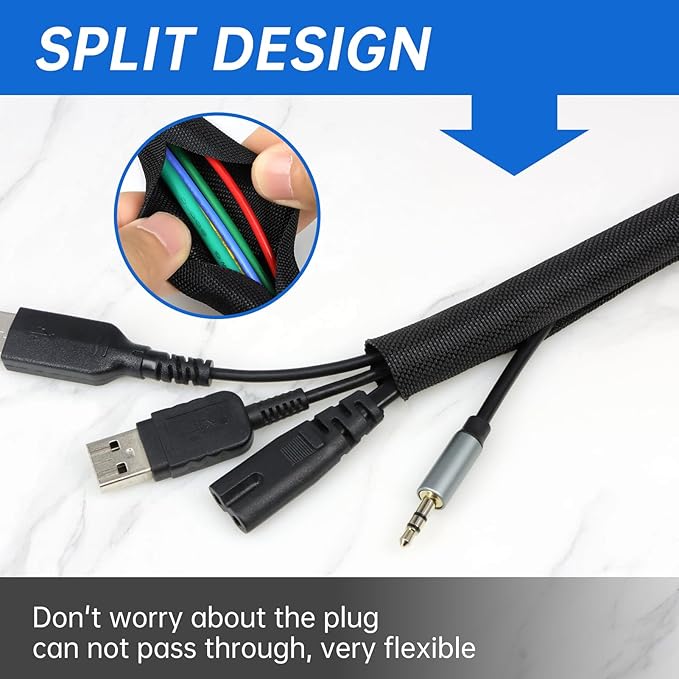 Split Braided Cable Sleeve，Flexible Wire Loom Tubing, Automotive Cord Protector - Image 5