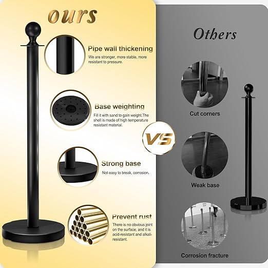 6PCS Black Stanchions Posts - Image 4