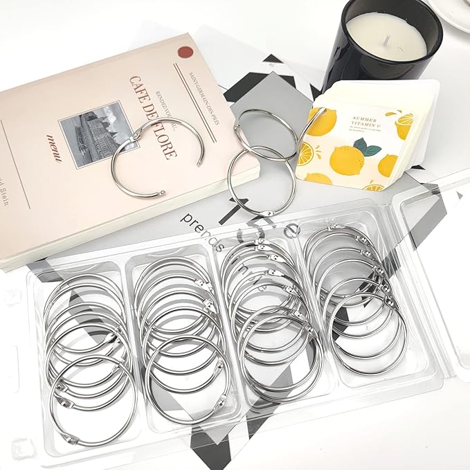 OWLKELA 2 Inch 30 Pack Loose Leaf Binder Rings, Keychain Key Ring - Image 4