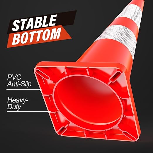 RoadHero 10 Pack Traffic Cones 28 Inch Safety Cones - Image 6
