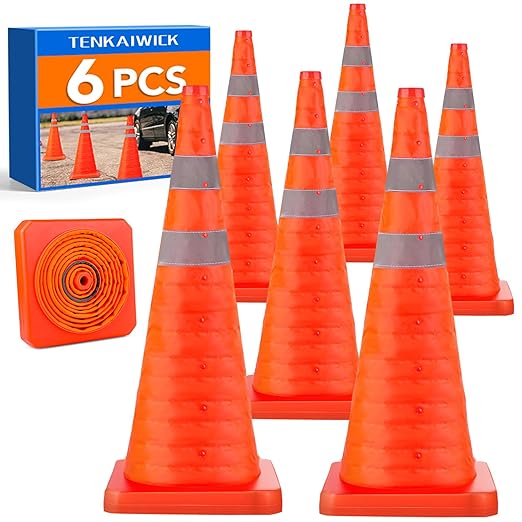 28 Inch Collapsible Traffic Safety Cones by TENKAIWICK