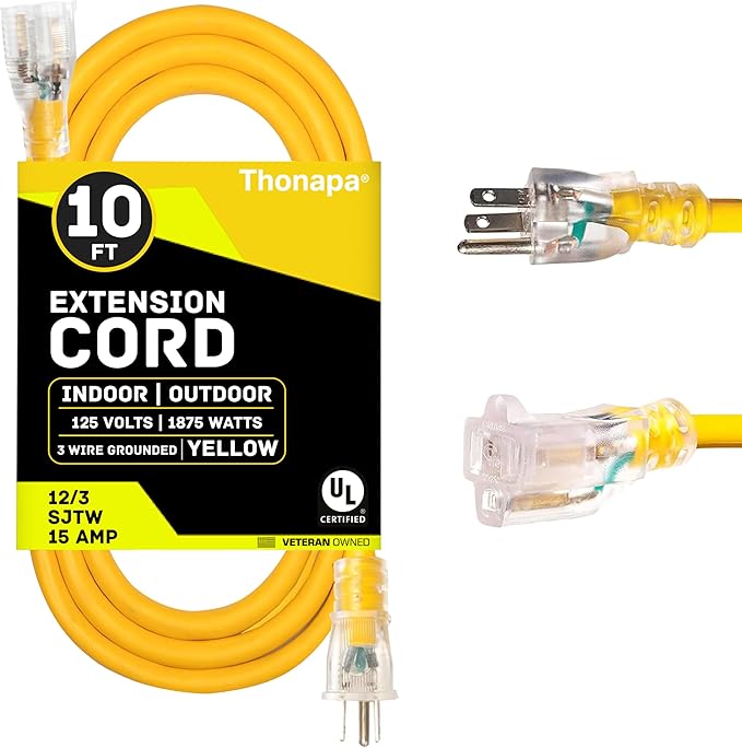 10 Foot Lighted Outdoor Extension Cord by Thonapa