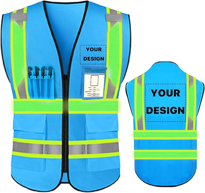 YOWESHOP High Reflective Visibility Safety Vest Custom Your Logo Safety Workwear by YOWESHOP