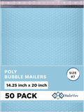 Light Blue Extra Large Poly Bubble Mailers 14.25x20 inch #7 | Self Seal Large by MAILERVIEW