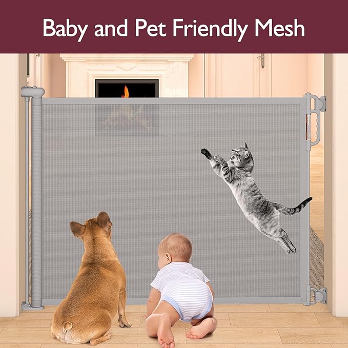 Retractable Baby Gate, Momcozy Extra Wide Mesh Baby Gates - Image 3