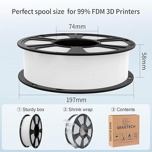 GEEETECH 3D Printer Filament Pink, PLA Filament 1.75mm, 1kg Spool Neatly Wound - Image 7