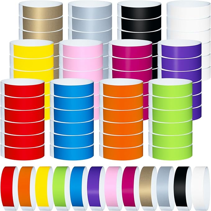 1200 Pcs Plastic Paper Wristbands by Wiyodaho