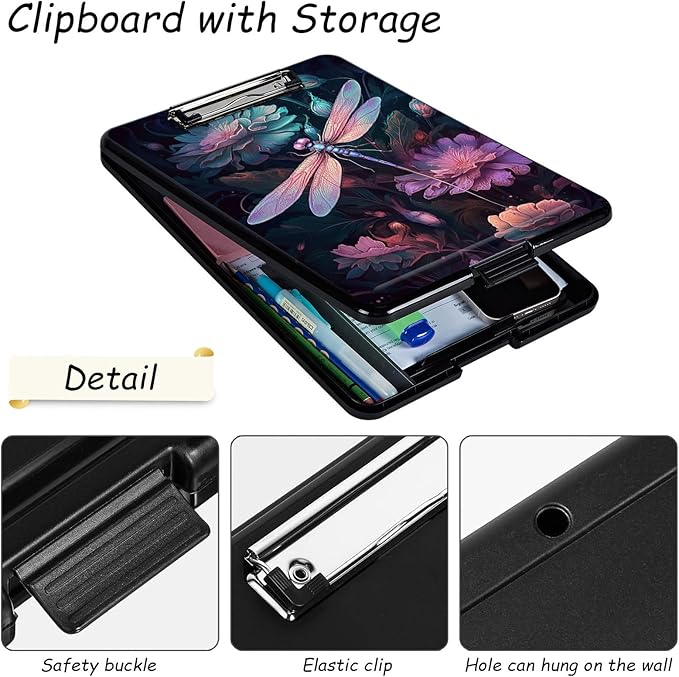 Clipboard with Storage, High Capacity Plastic Storage Clipboard with Low - Image 3