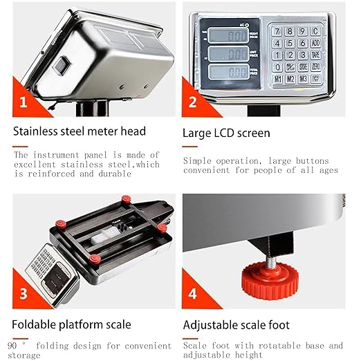 660lb Industrial Platform Scale Floor Weight Computing Postal Scale Digital - Image 4