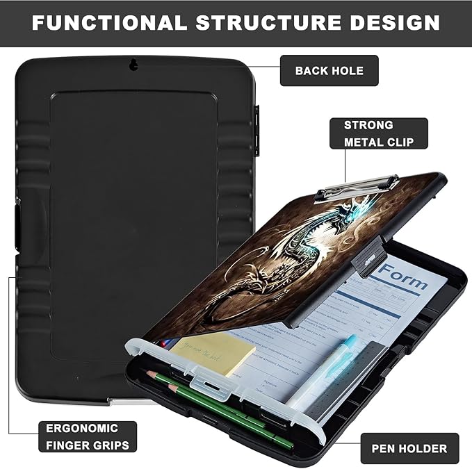 Clipboard with Storage, Heavy Duty Plastic Storage Clipboard with Low Profile - Image 6