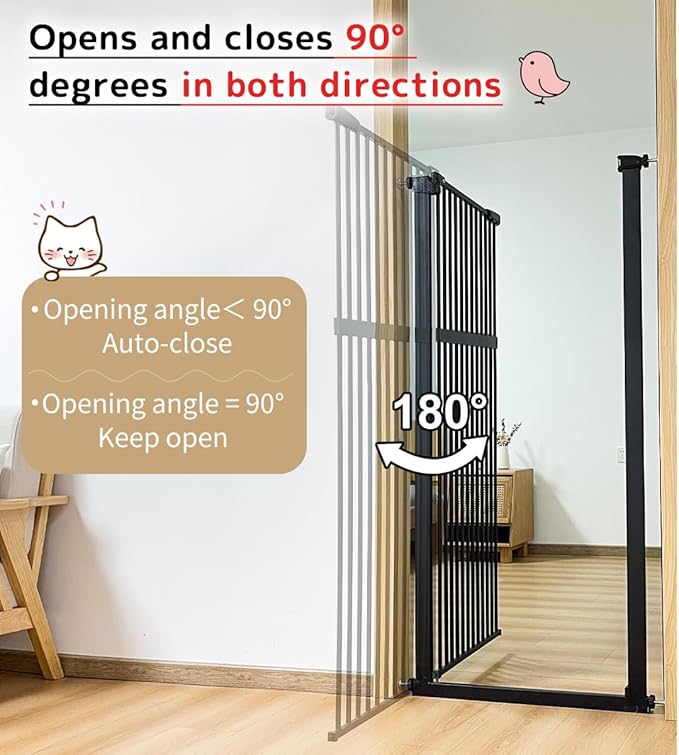 Lumizone Extra Tall Pet Gate 55.12" High Pressure Mounted 46.65"-50.78" Extra - Image 7