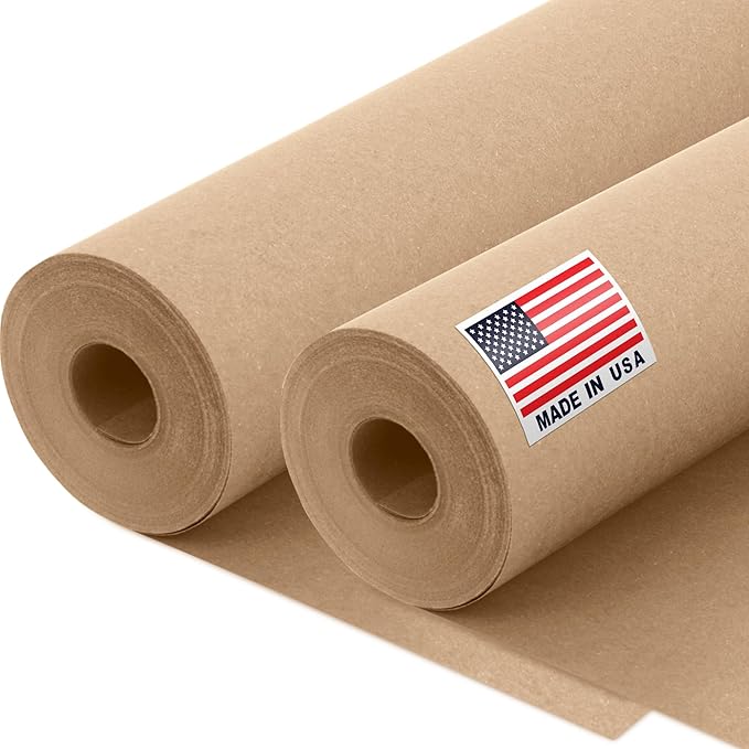 12" x 1200" Brown Kraft Paper Roll by Paclord