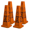 BESEA 4Pack Red Cones Caution DO NOT Enter Sign 4-Sided Heavy Duty Traffic Cones by BeSea