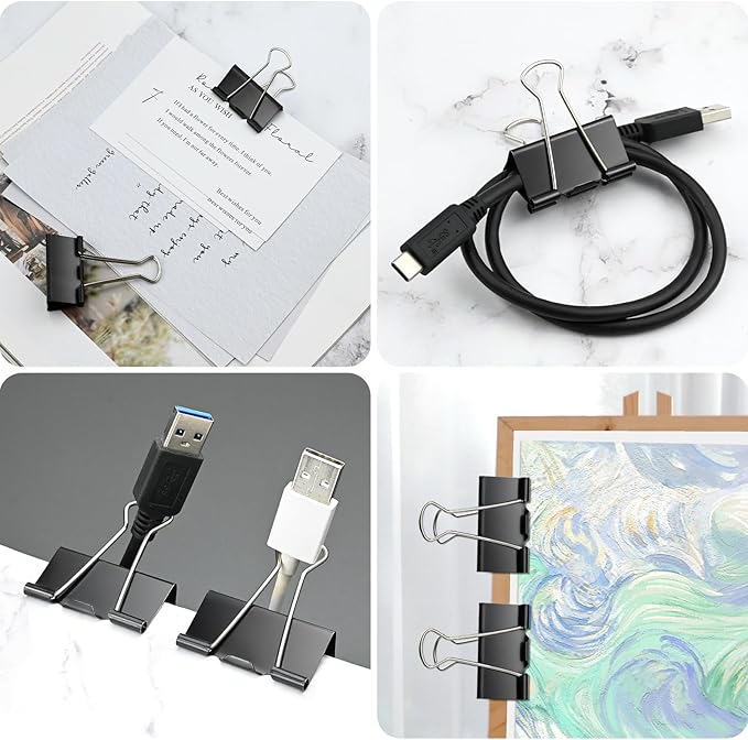 30 Pack Large Binder Clips 1.6 Inch Binder Paper Clip Big Paper Clamps - Image 5