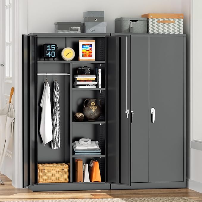 Greenvelly Metal Storage Wardrobe Cabinet - Image 7