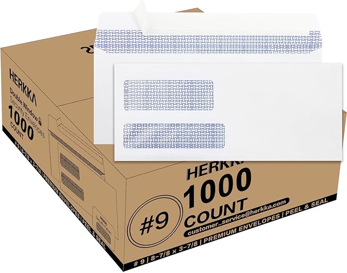 #9 Double Window Security Envelopes, HERKKA No.9 Double Window Business by HERKKA