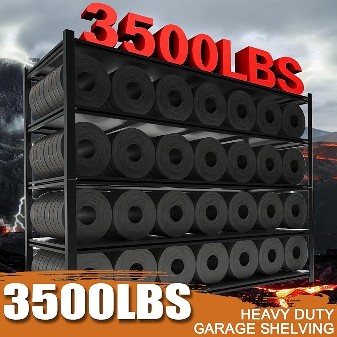 4PCS 59''W/72''H Garage Shelving Units Heavy Duty 3500LBS Metal Storage Shelves - Image 4