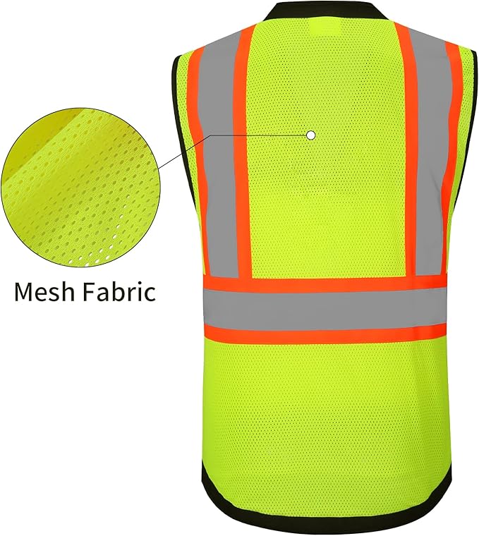 ProtectX 6 Pockets High Visibility Safety Vest - Image 2