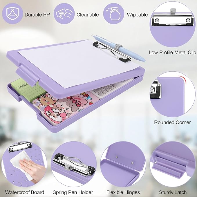 Small Clipboard with Storage, A5 Clipboards with Pen Holder, Half Letter Clip - Image 5