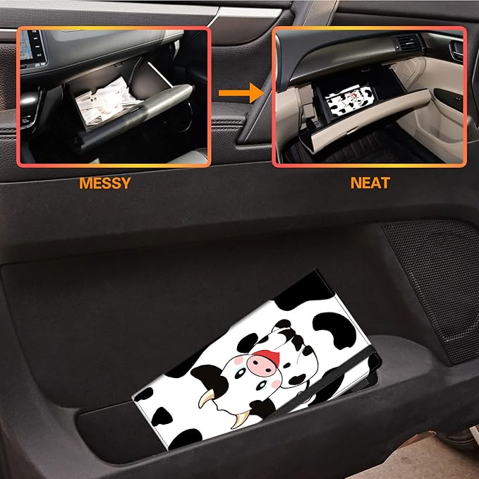 Car Registration and Insurance Holder, Leather Vehicle Glove Box Organizer - Image 6