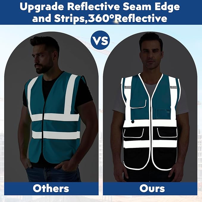 BeautyWill 10/20 Pack Custom Logo Safety Vest, Bulk High Visibility Class 2 - Image 3
