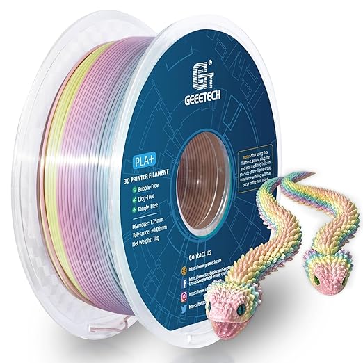 GEEETECH Silk Rainbow PLA Filament 1.75mm, 3D Printer Filament 1kg Spool - Image 7