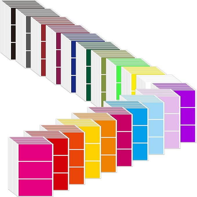 Marspark 600 Pieces Colored Labels Stickers 2" x 4" Large Color Coded Labels by Marspark