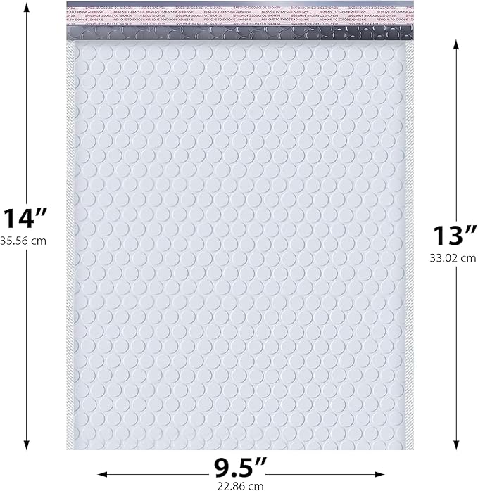 White 10x13 Inch Poly Bubble Mailers |Self Seal Padded Envelopes - Image 2