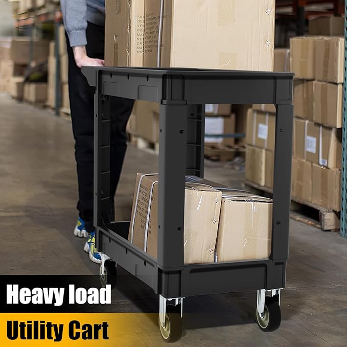 Utility Rolling Tool Cart, 40 x 17-Inch Plastic Rolling Carts Huge Storage - Image 9