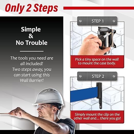 DuraSteel Wall Mount Crowd Control Retractable Belt Barrier - Image 6