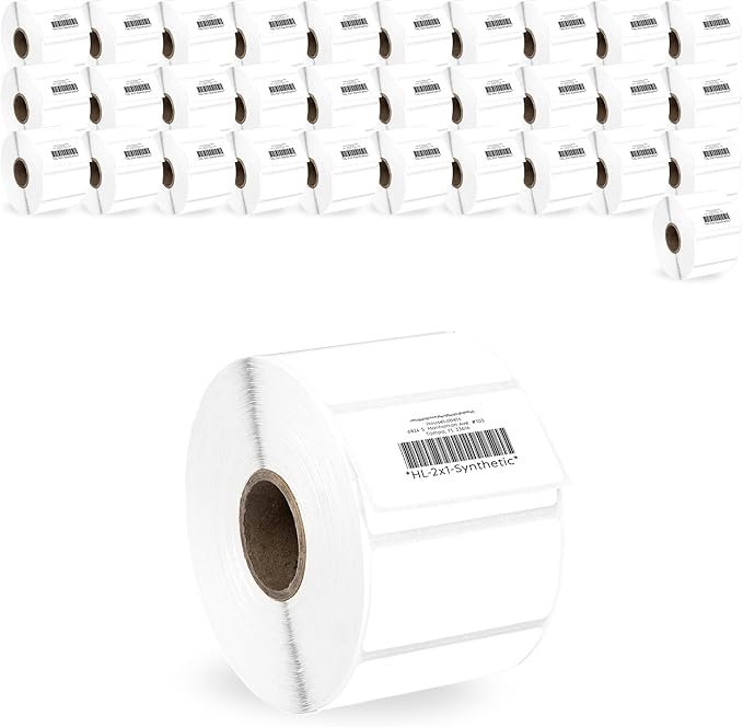HOUSELABELS 2" x 1" Barcode Labels in Polypropylene Compatible by HouseLabels
