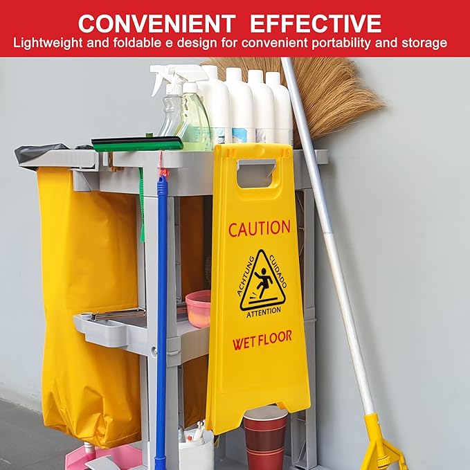 MATTHEW CLEANING 25'' Industrial Wet Floor Sign 3 Pack 2-Sided Safety A-Frame - Image 5