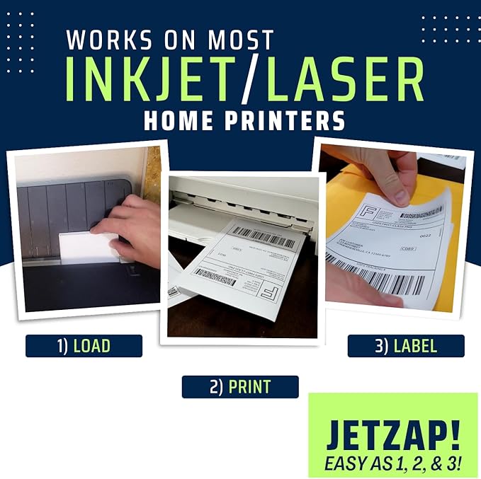 JETZAP Pre-Cut 4x6 Shipping Labels | Work on Most Inkjet and Laser Printers | - Image 2