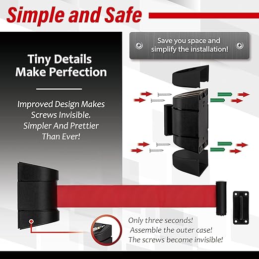 DuraSteel Wall Mount Retractable Belt Barrier - Image 5