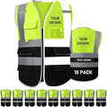 BeautyWill 10/20 Pack Custom Logo Safety Vest, Bulk High Visibility Class 2 by BeautyWill