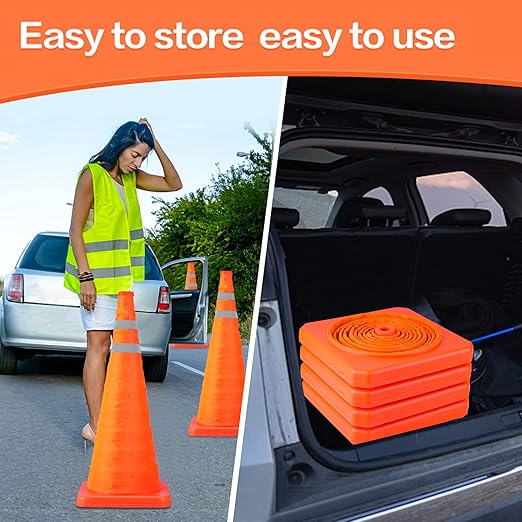 28 Inch Collapsible Traffic Safety Cones - Image 5