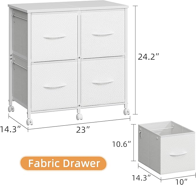 4 Drawer Lateral File Cabinet, Mobile Filing Cabinet - Image 6