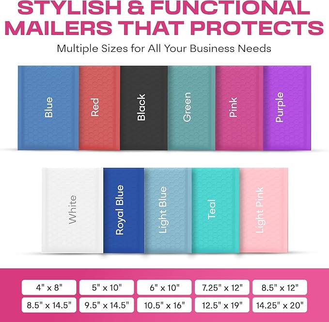 Hot Pink Large Poly Bubble Mailers 12x15 inch | Self Seal Padded Envelopes - Image 3