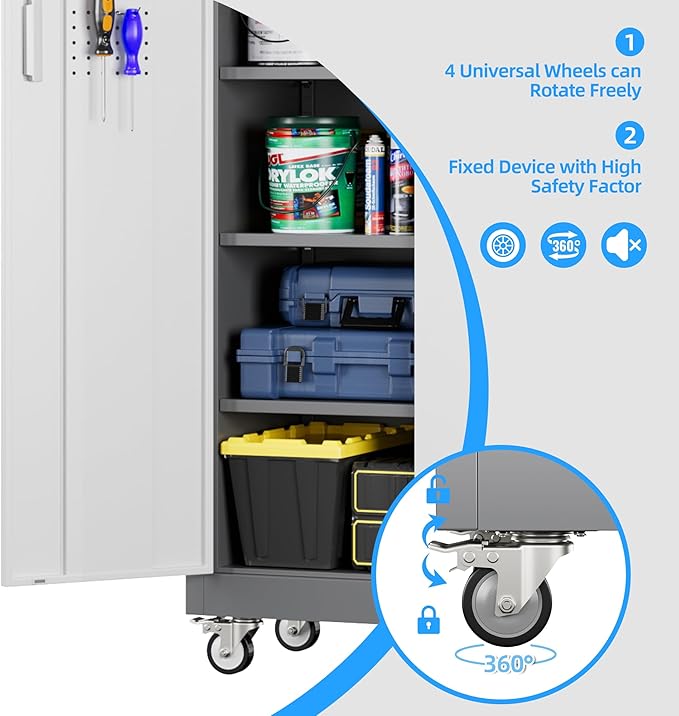 Aobabo Upgrade 71H''*32''W*16''D Metal Garage Storage Cabinet - Image 7
