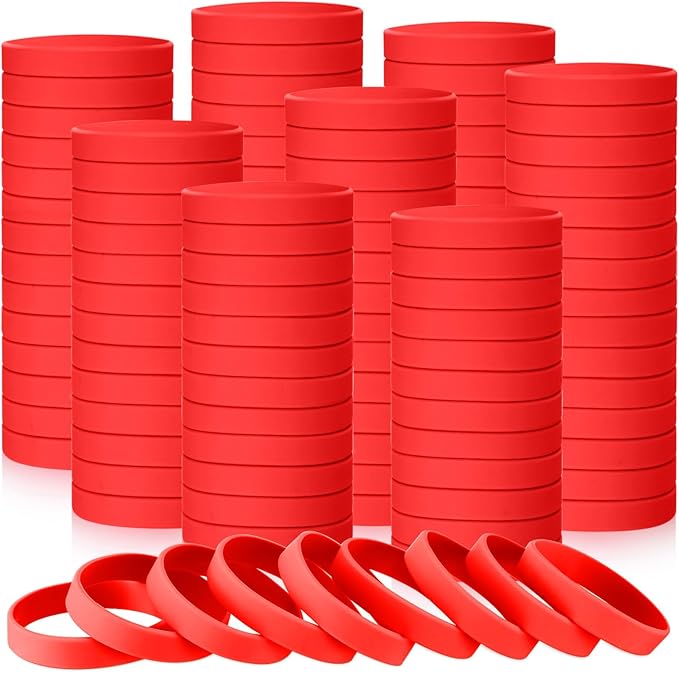 Liliful 100 Pcs Silicone Rubber Wristbands Rubber Wristband Bracelet Bands by Liliful