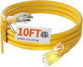 HUANCHAIN 12/3 Gauge Heavy Duty Outdoor Extension Cord 10 ft Waterproof by huanchain