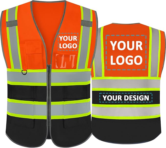 BeautyWill Custom Logo Safety Vest Class 2 High Visibility Reflective Vest by BeautyWill