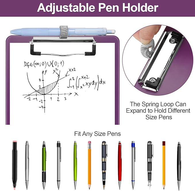 Small Clipboard with Storage, A5 Clipboards with Pen Holder, Half Letter Clip - Image 3