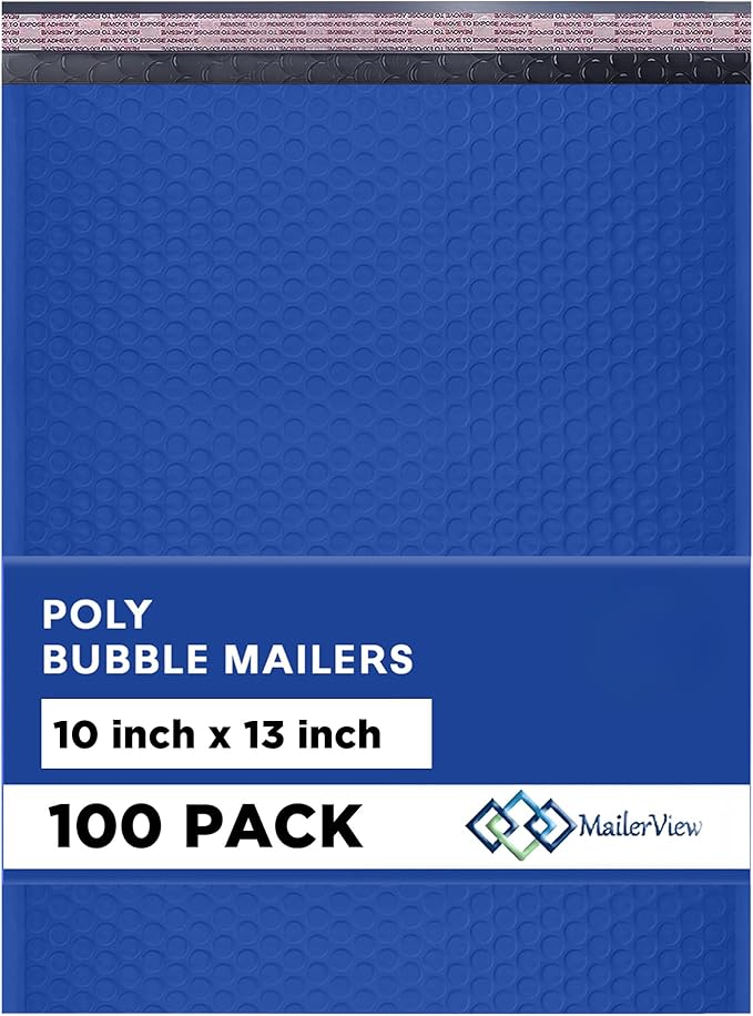 Royal Blue 10x13 Inch Poly Bubble Mailers |Self Seal Padded Envelopes by MAILERVIEW